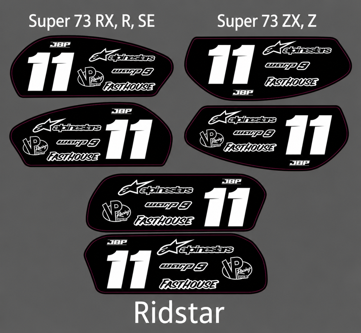 Super 73/Ridestar Battery Decals