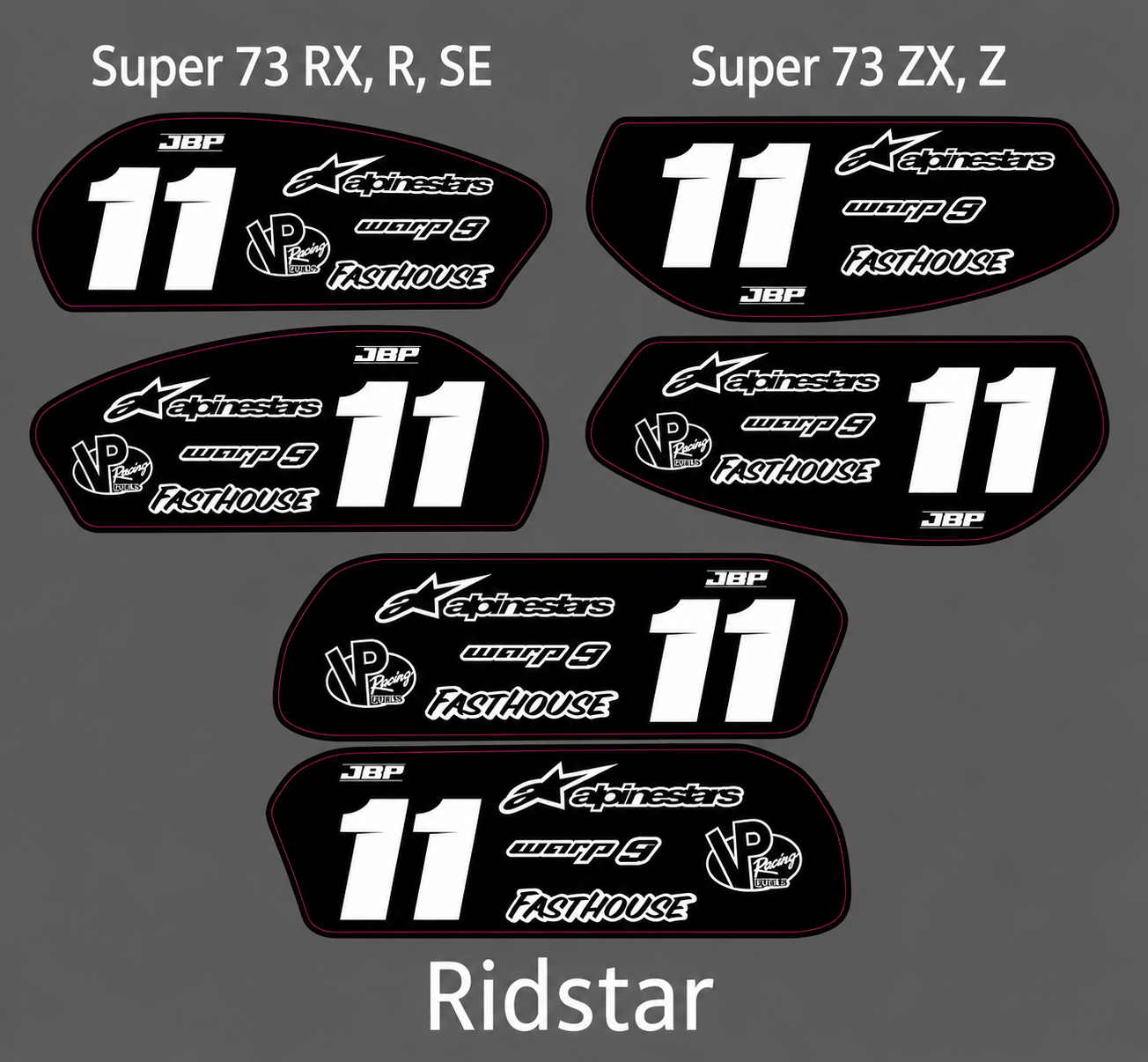 Super 73/Ridestar Battery Decals