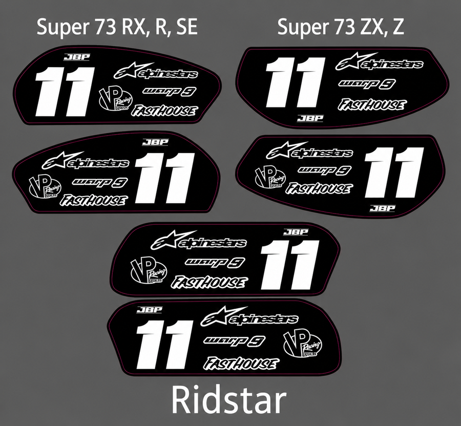 Super 73/Ridestar Battery Decals