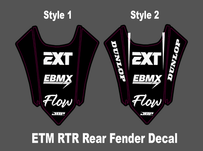 Etm RTR Rear Fender Decal